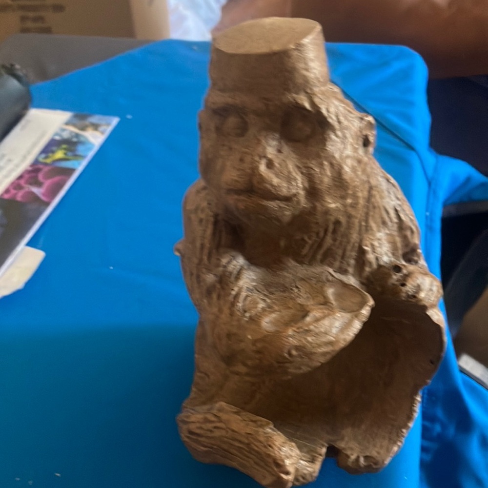 Rustic Brown Monkey Sculpture